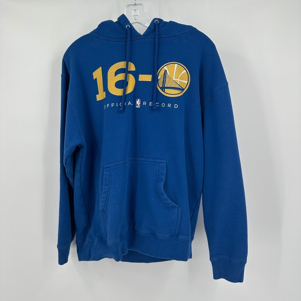NBA Golden State Warriors Mens 16-0‎ Official Record Hoodie Blue Sz M Basketball